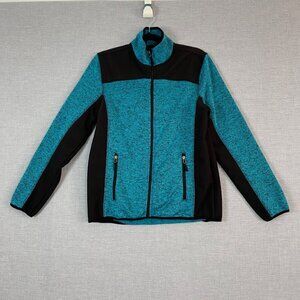 Toptex Pro Germany Knit Jacket Zip Up Sz 40/42 EU - US Large / XL Aqua Black